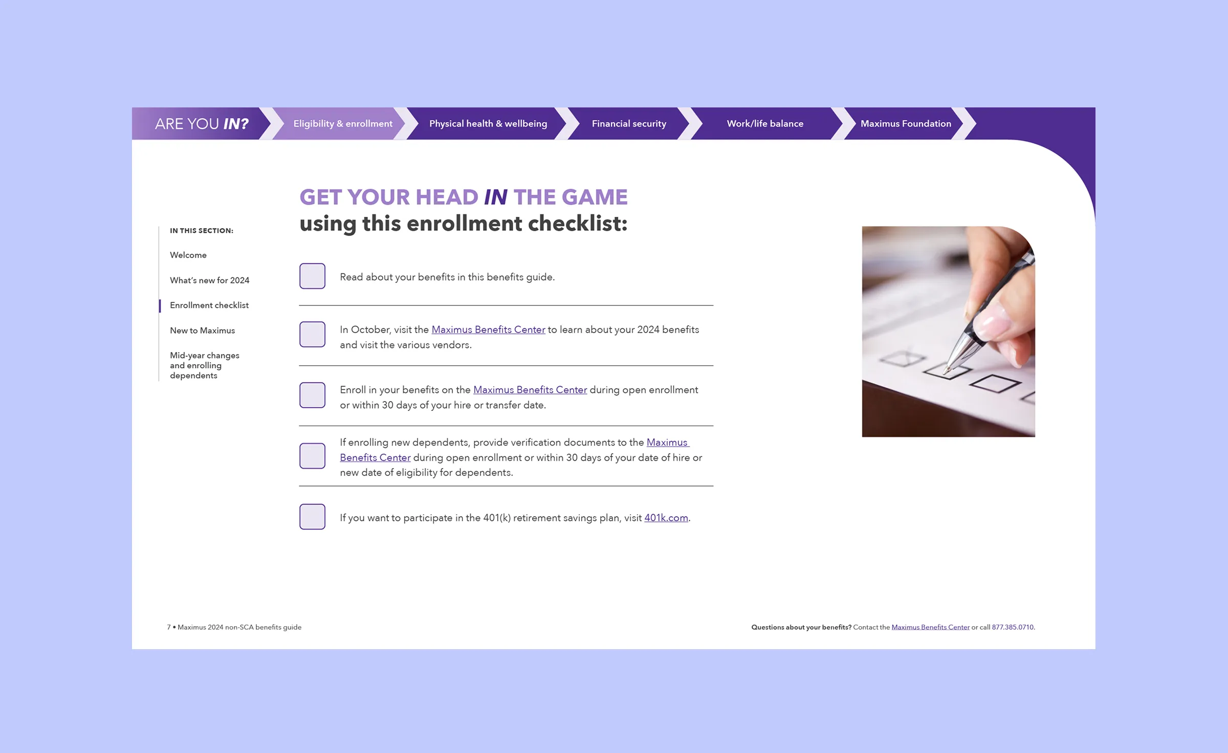 Maximus Checklist